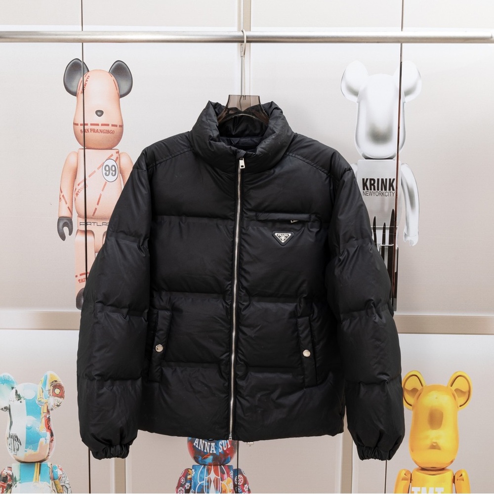 Prada Black Men Puffer Jacket - Insulated Quilted Coat
